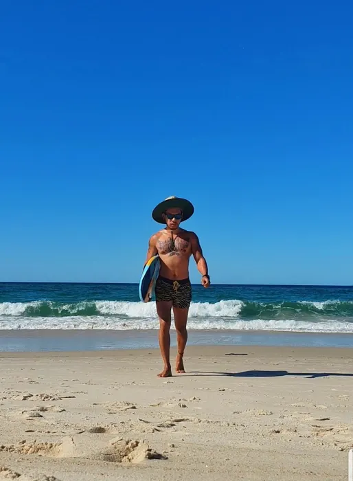 Customer photo from Joseph B. review of Tiger II Gold Swim Shorts