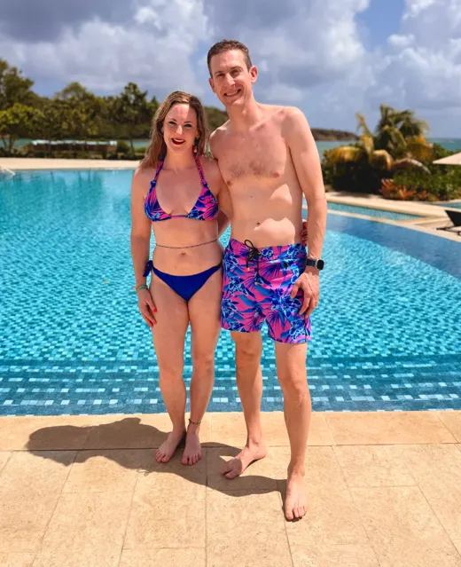 Customer photo from Kelly C. wearing Neon Orchid Magenta Bikini Top