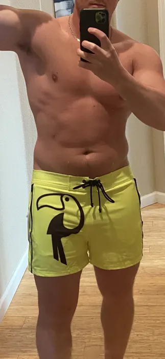 Customer photo from Shane H. review of Fluro Yellow Tucann Swim Shorts - 3"
