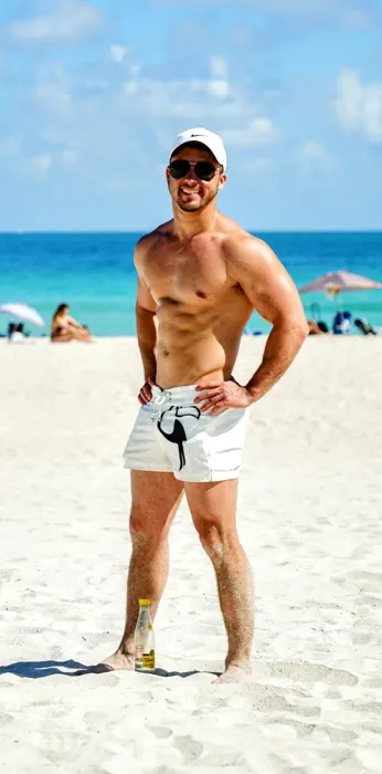 Customer photo from Janine P. review of White Tucann Original Swim Shorts - 3"