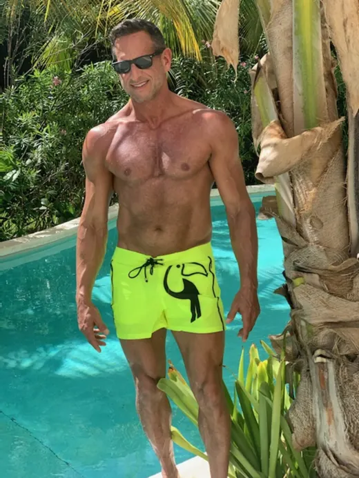 Customer photo from Daniel R. review of Fluro Yellow Tucann Swim Shorts - 3"
