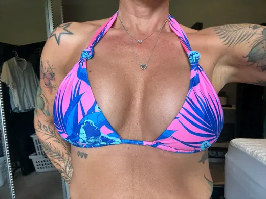Customer photo from Keith M. review of Neon Orchid Magenta Bikini Top