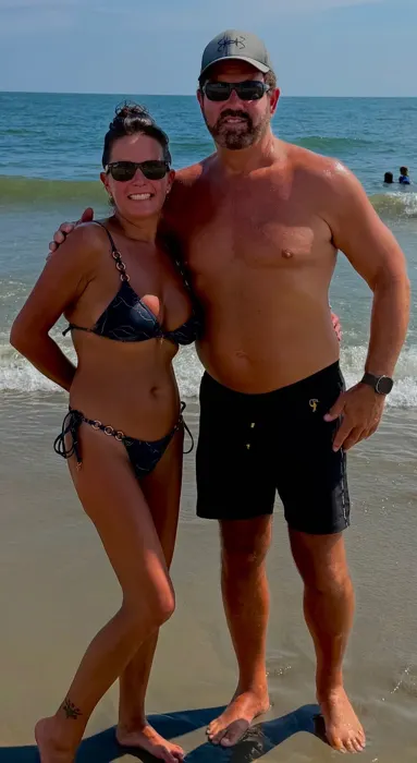 Customer photo from Brad B. review of Luxe Orchid Bikini Top - Monaco